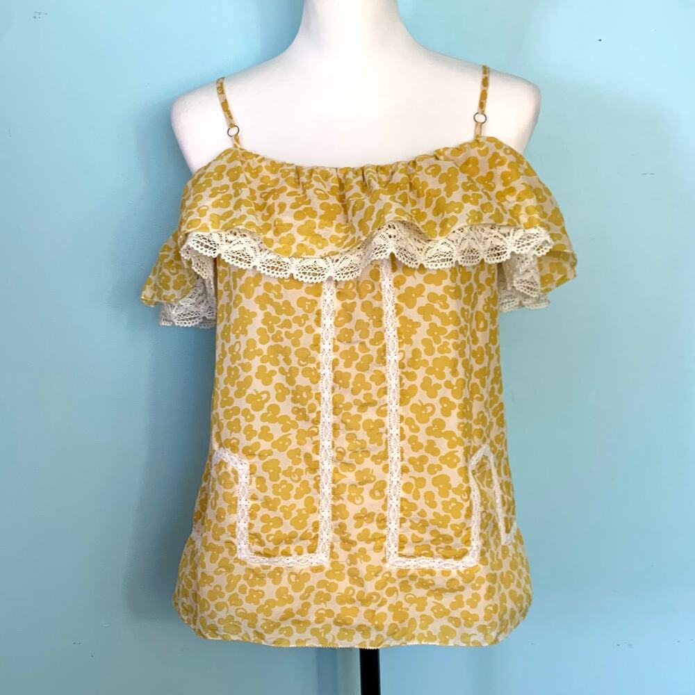 Anthropologie Leifsdottir Yellow Silk Top Size 2